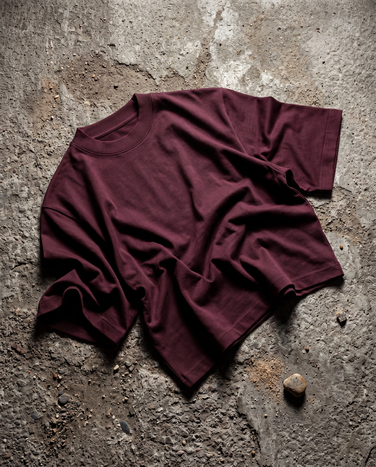 Plain Burgundy Boxy Tee