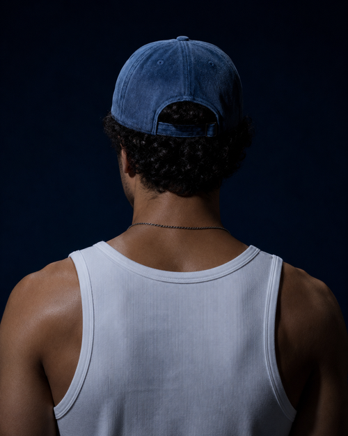Acid-Washed Baseball Cap – Blue
