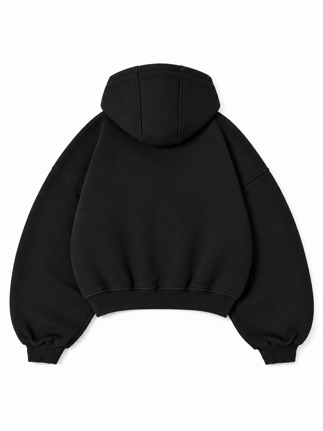 Black Arc-Pocket Zip Hoodie
