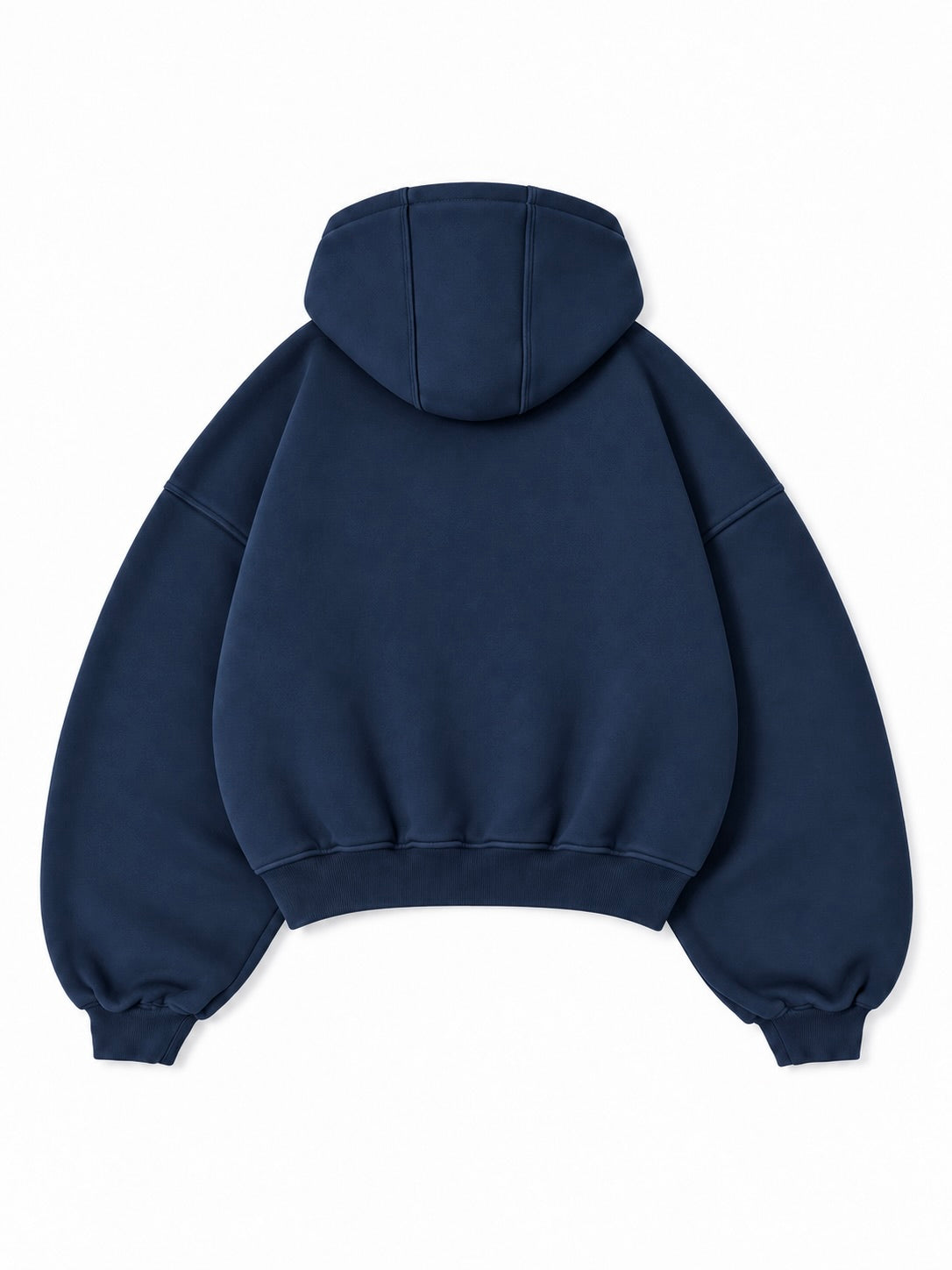 Navy Arc-Pocket Zip Hoodie