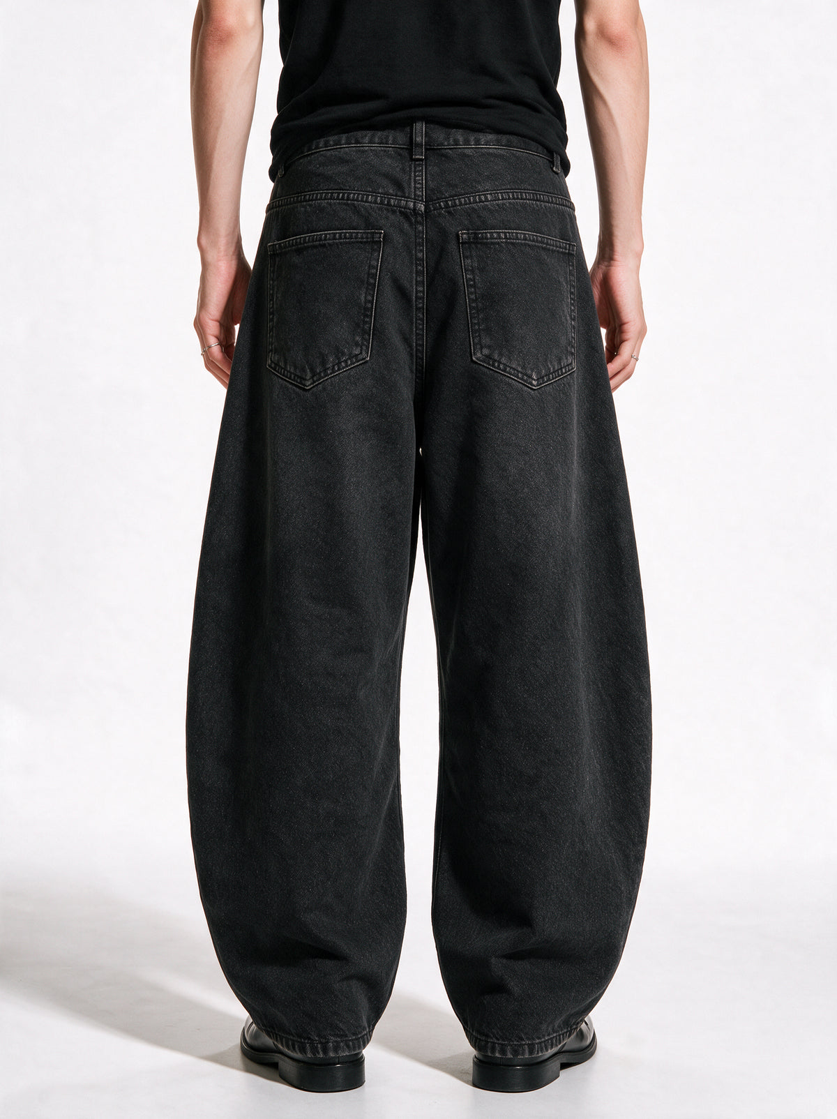 Solid Black Baggy Balloon Denim product image