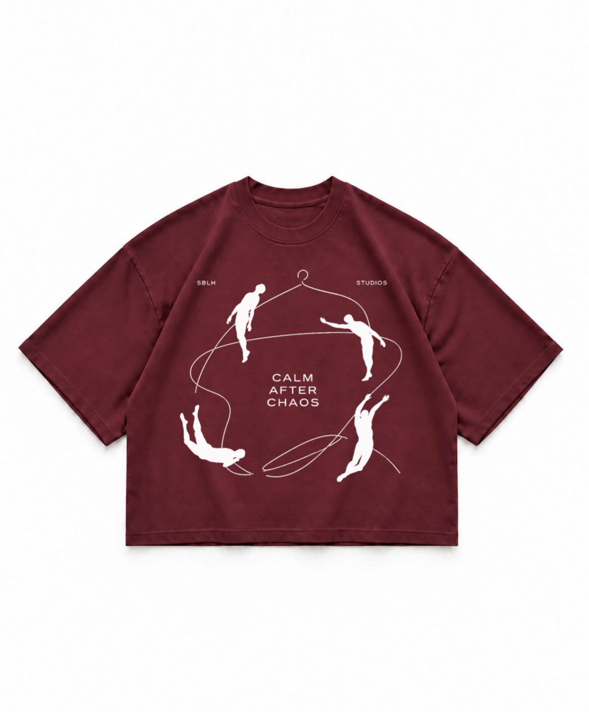 Calm After Chaos Boxy Tee Burgundy